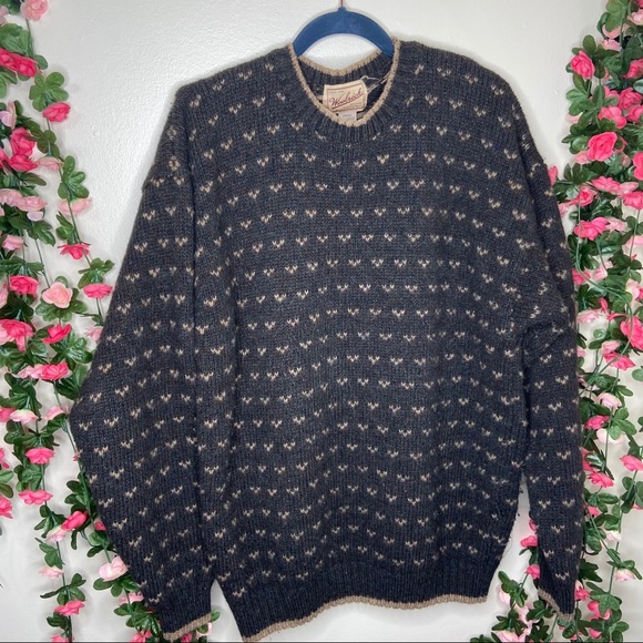Woolrich Other - 🌹VTG Woolrich Tan Gray Grandpa Crew Sweater 2XL